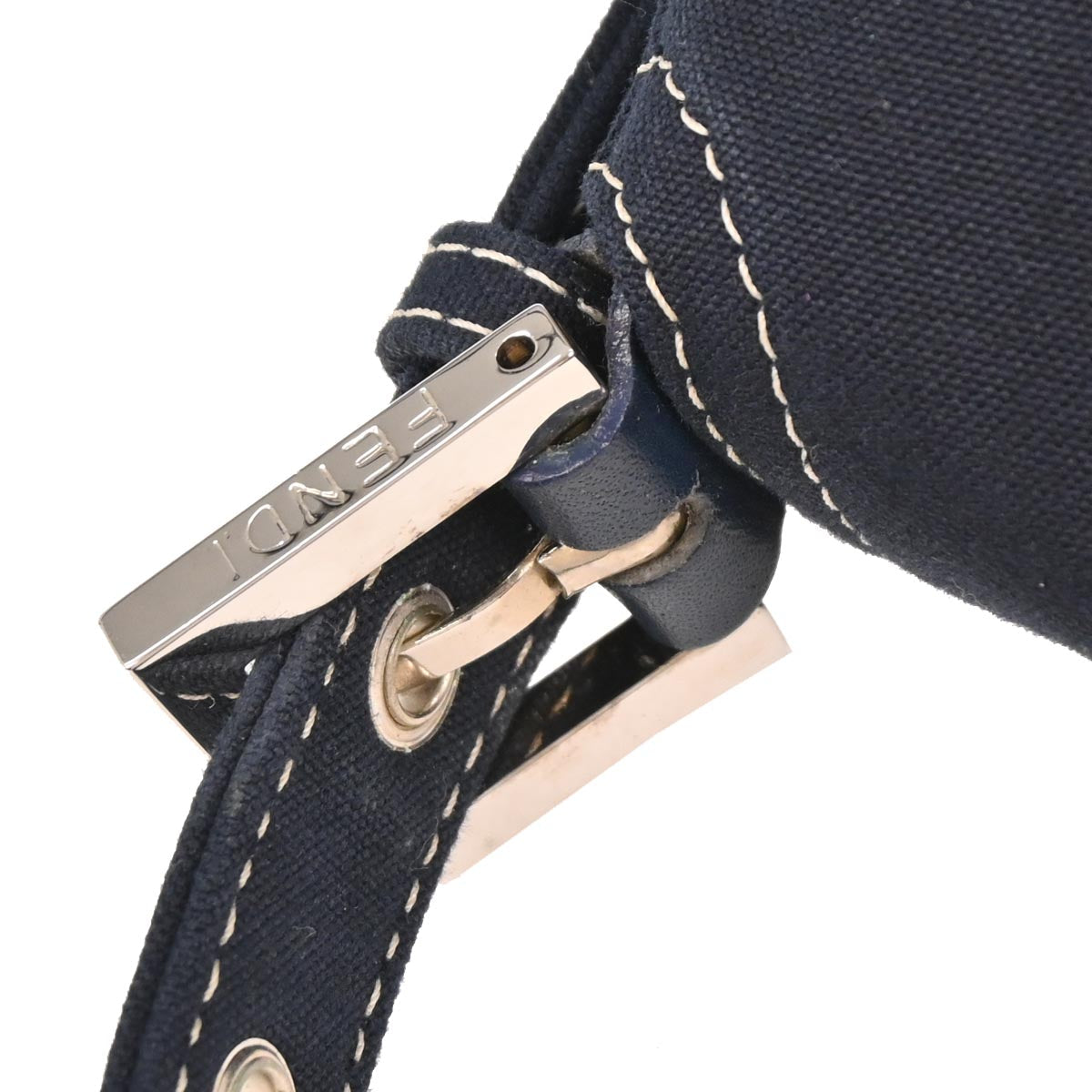 Fendi Navy Canvas Mamma Baguette Handbag