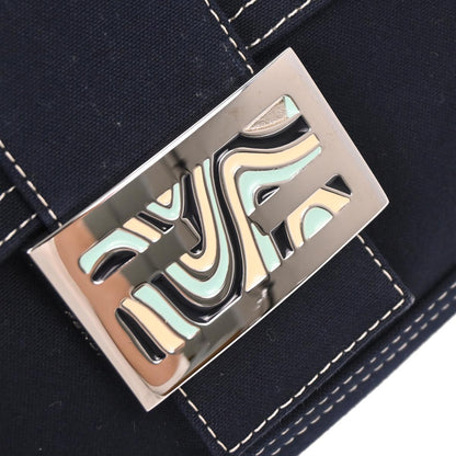 Fendi Navy Canvas Mamma Baguette Handbag