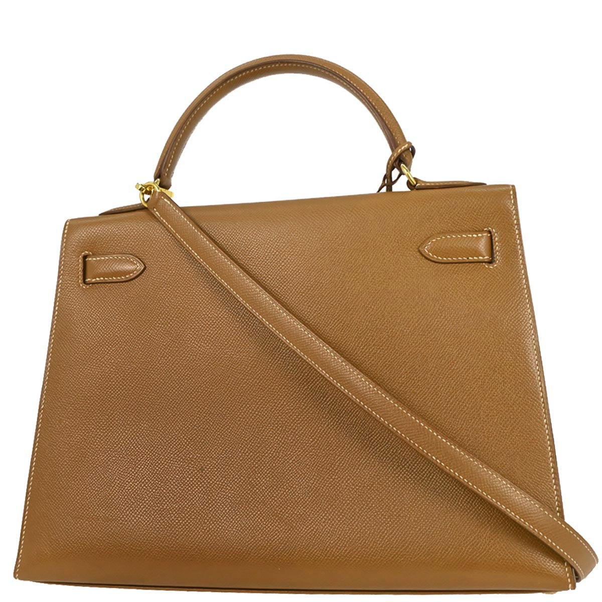 Hermes Gold Courchevel Kelly 32 Sellier 2way Shoulder Handbag