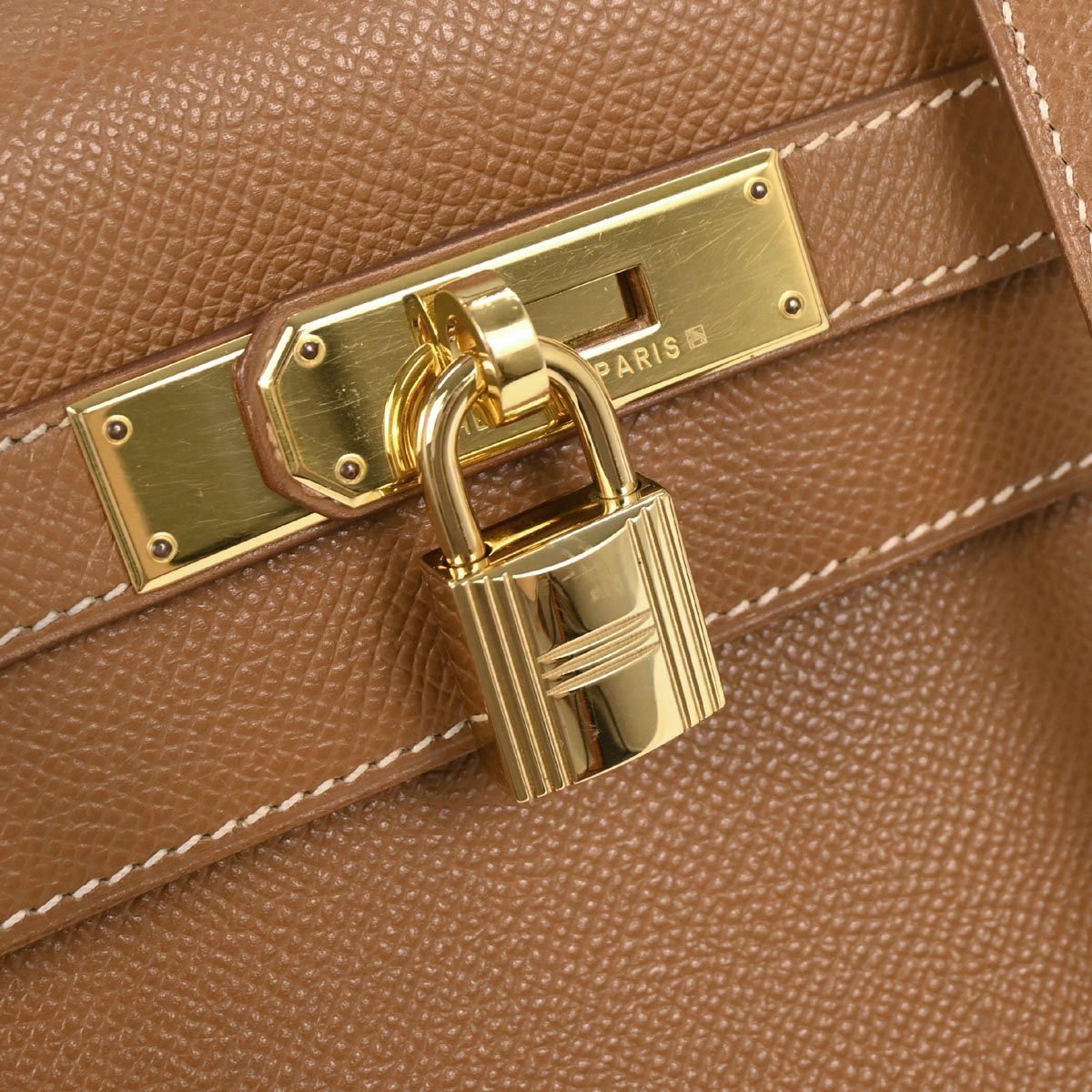 Hermes Gold Courchevel Kelly 32 Sellier 2way Shoulder Handbag