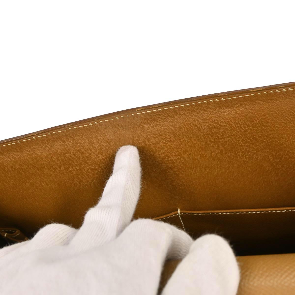 Hermes Gold Courchevel Kelly 32 Sellier 2way Shoulder Handbag