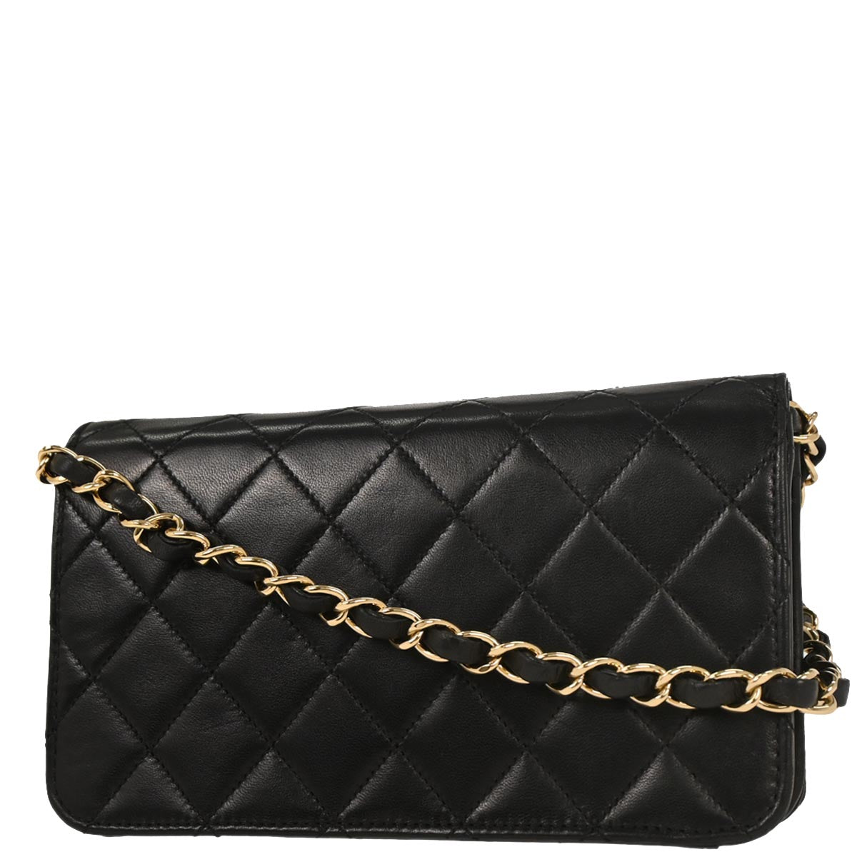 Chanel 2006-2008 Black Lambskin Turnlock Mini Full Flap Shoulder Bag