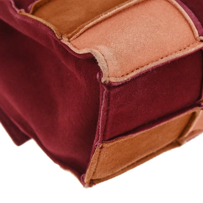 Chanel Pink Suede Mademoiselle Lock Choco Bar Patchwork Handbag