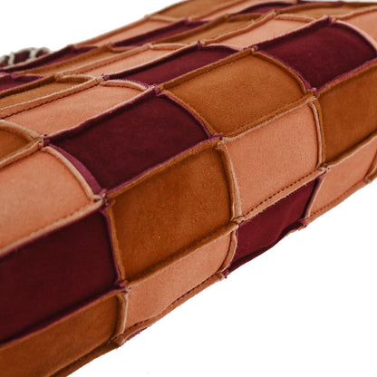 Chanel Pink Suede Mademoiselle Lock Choco Bar Patchwork Handbag