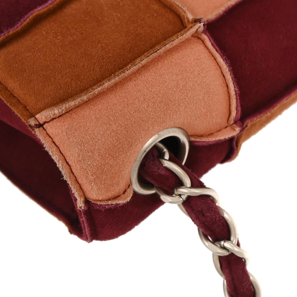 Chanel Pink Suede Mademoiselle Lock Choco Bar Patchwork Handbag