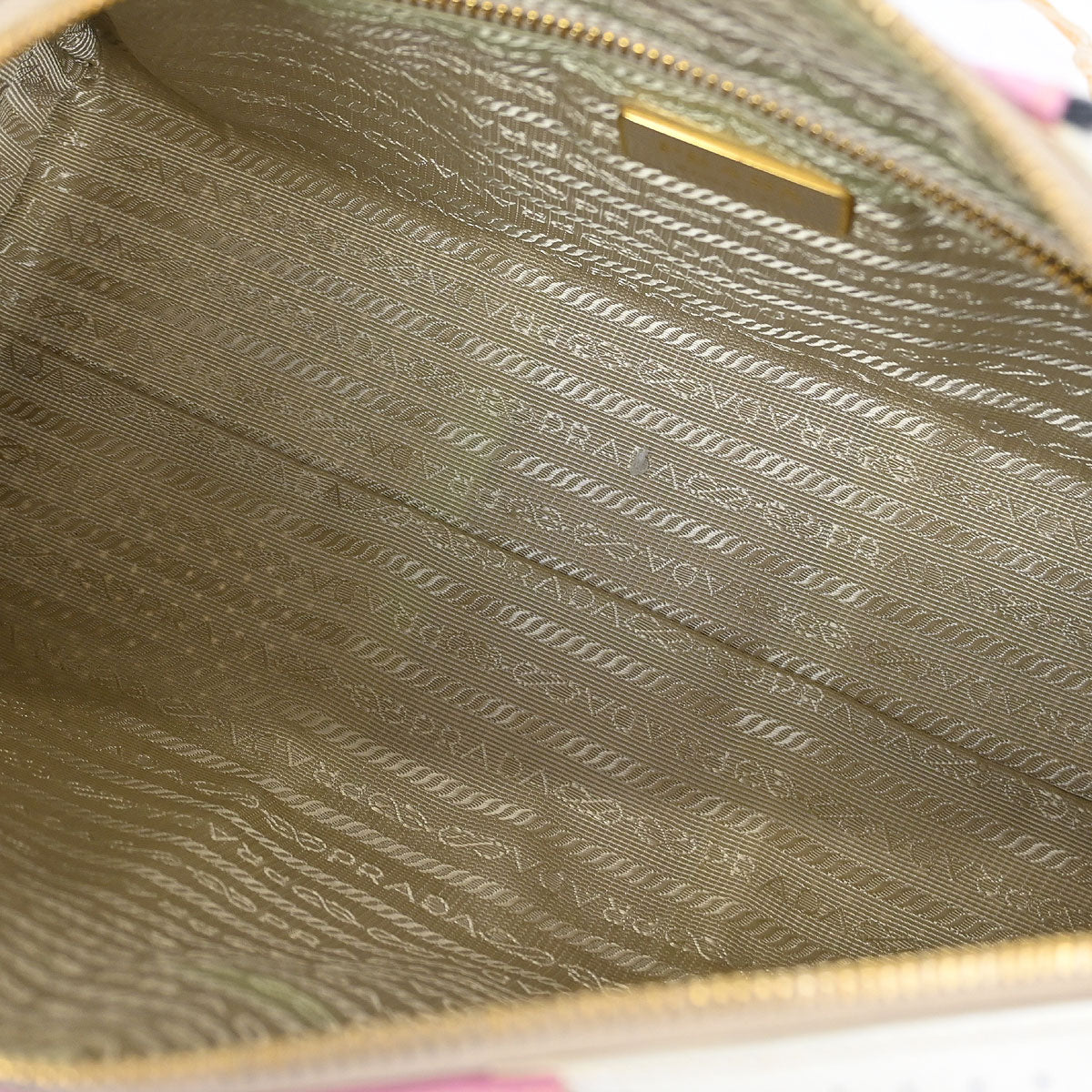 Prada White Pink Perforated Shoulder Bag