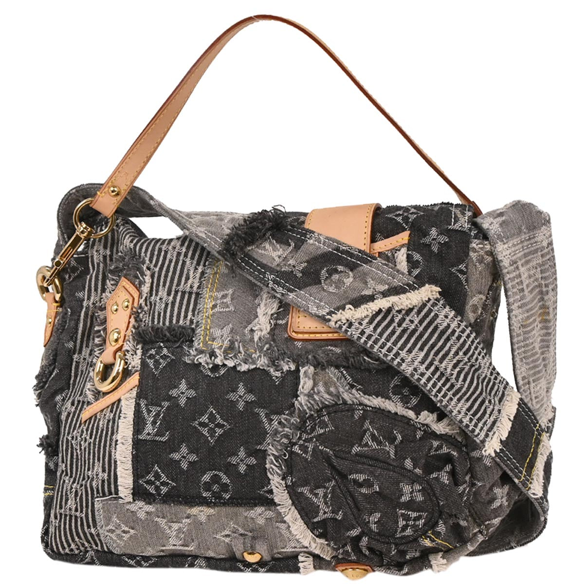 Louis Vuitton Monogram Denim Patchwork Postie 2way Handbag M95375