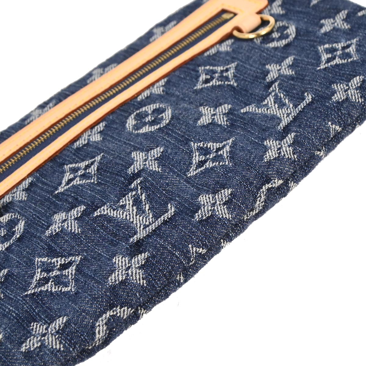 Louis Vuitton Blue Monogram Denim Pochette Plat Clutch M95007