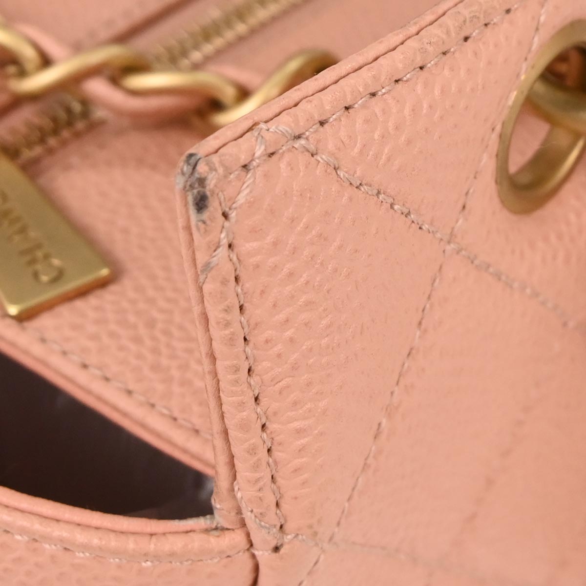 Chanel Pink Caviar Tote Chain Handbag