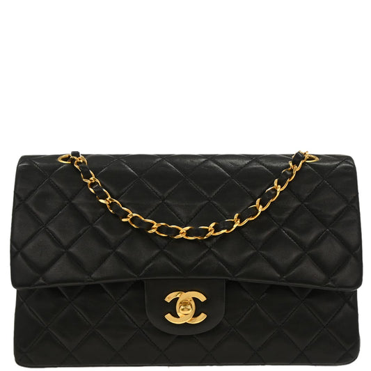 Chanel Black Lambskin Medium Classic Double Flap Shoulder Bag