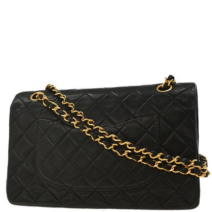Chanel Black Lambskin Medium Classic Double Flap Shoulder Bag