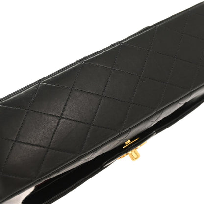 Chanel Black Lambskin Medium Classic Double Flap Shoulder Bag
