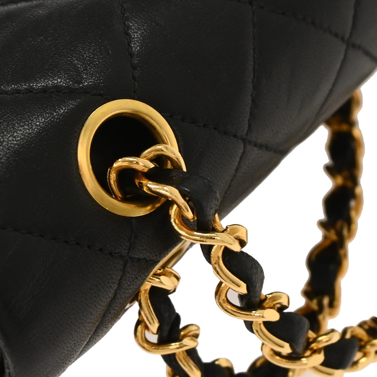 Chanel Black Lambskin Medium Classic Double Flap Shoulder Bag