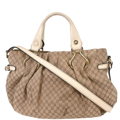 Celine * Beige Canvas Macadam 2way Shoulder Tote Handbag
