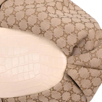 Celine * Beige Canvas Macadam 2way Shoulder Tote Handbag