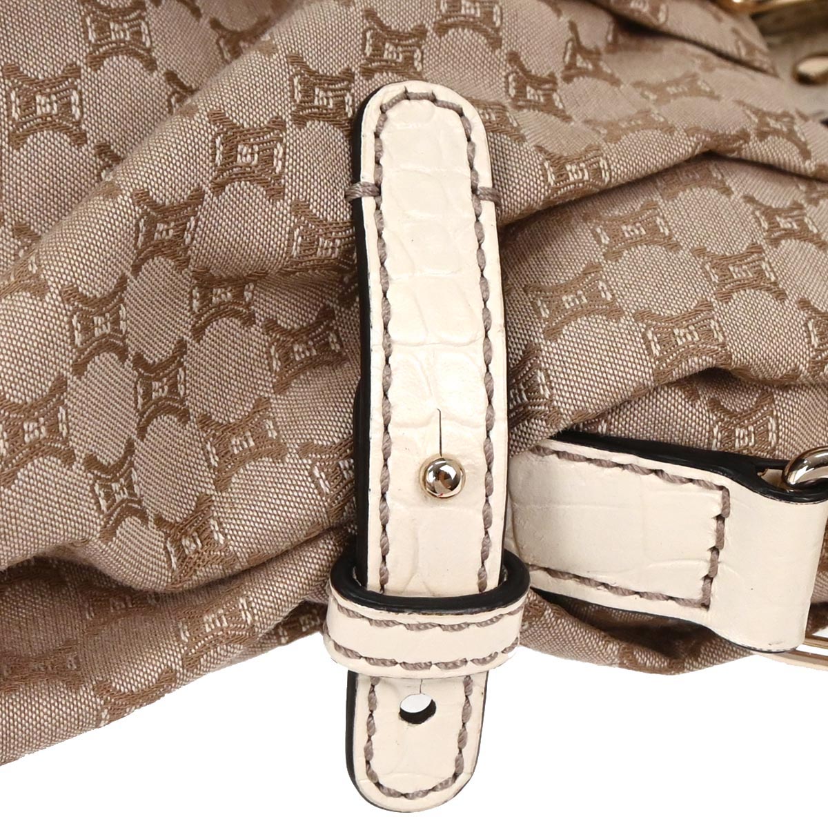 Celine * Beige Canvas Macadam 2way Shoulder Tote Handbag