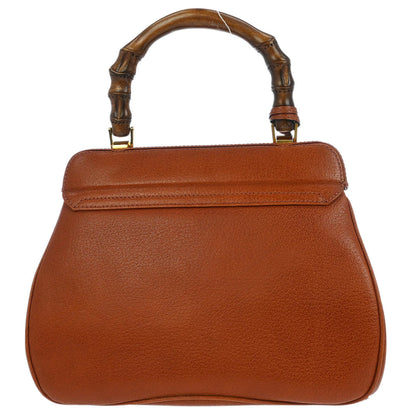 Gucci Brown Pigskin Lady Lock Bamboo Handbag