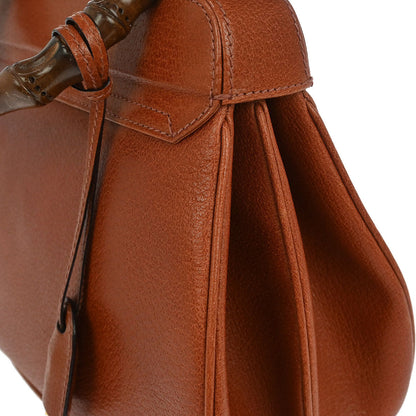 Gucci Brown Pigskin Lady Lock Bamboo Handbag