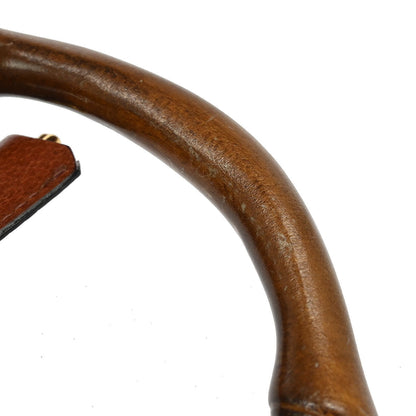 Gucci Brown Pigskin Lady Lock Bamboo Handbag