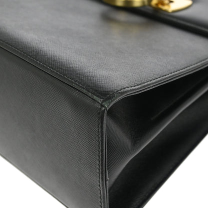 Salvatore Ferragamo Black Gancini 2way Shoulder Handbag