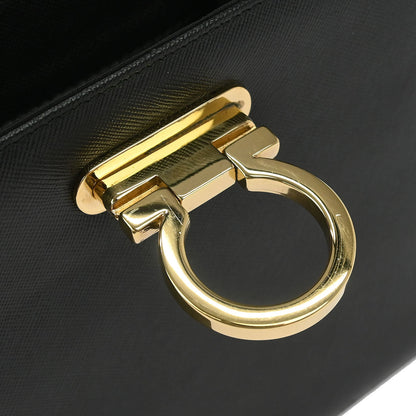 Salvatore Ferragamo Black Gancini 2way Shoulder Handbag