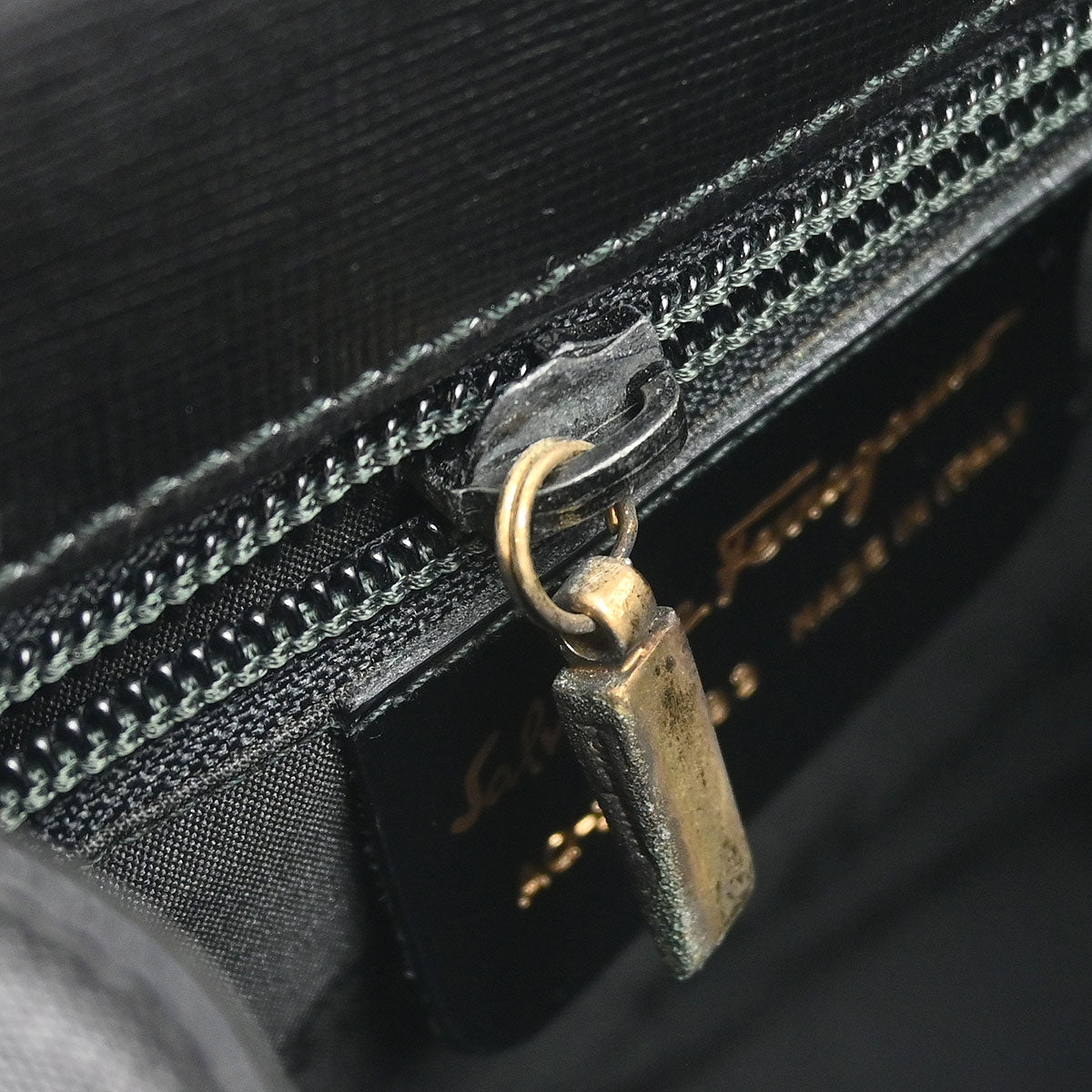 Salvatore Ferragamo Black Gancini 2way Shoulder Handbag