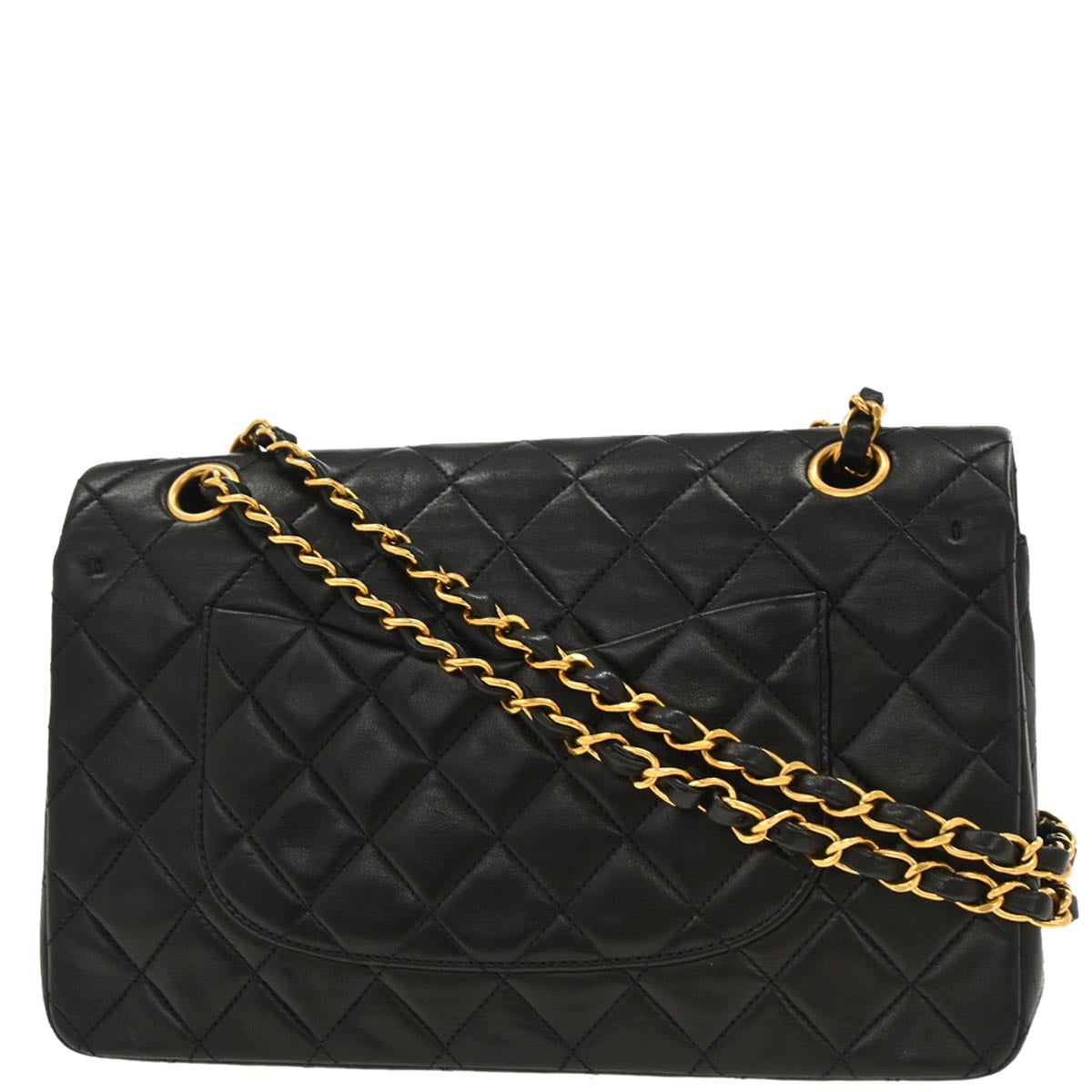 Chanel Black Lambskin Medium Classic Double Flap Shoulder Bag