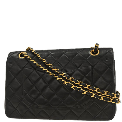 Chanel Black Lambskin Medium Classic Double Flap Shoulder Bag