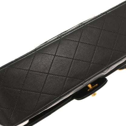 Chanel Black Lambskin Medium Classic Double Flap Shoulder Bag