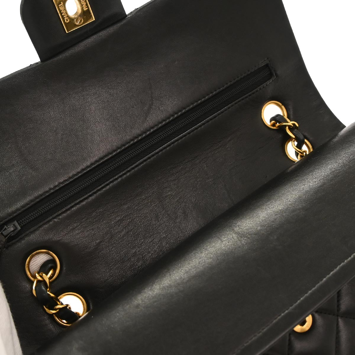 Chanel Black Lambskin Medium Classic Double Flap Shoulder Bag