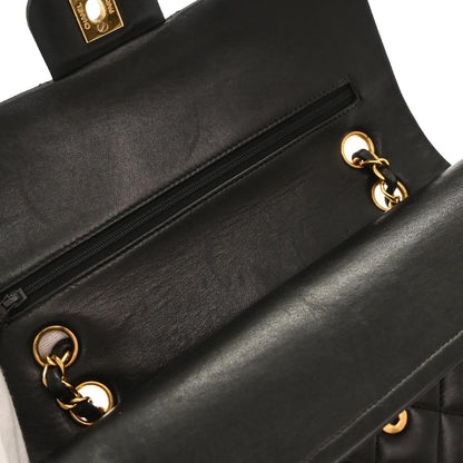 Chanel Black Lambskin Medium Classic Double Flap Shoulder Bag