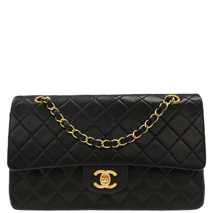 Chanel Black Lambskin Medium Classic Double Flap Shoulder Bag