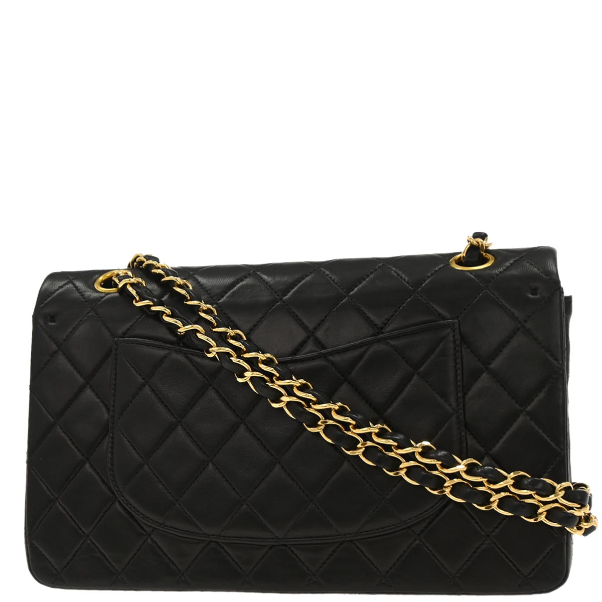 Chanel Black Lambskin Medium Classic Double Flap Shoulder Bag