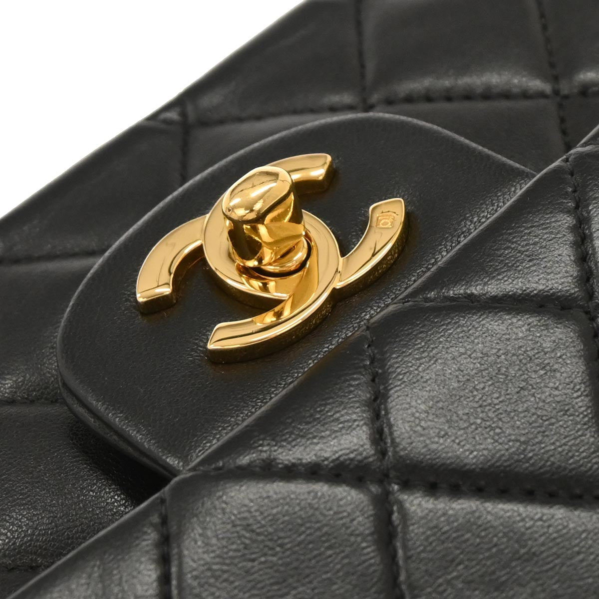 Chanel Black Lambskin Medium Classic Double Flap Shoulder Bag