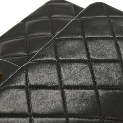 Chanel Black Lambskin Medium Classic Double Flap Shoulder Bag