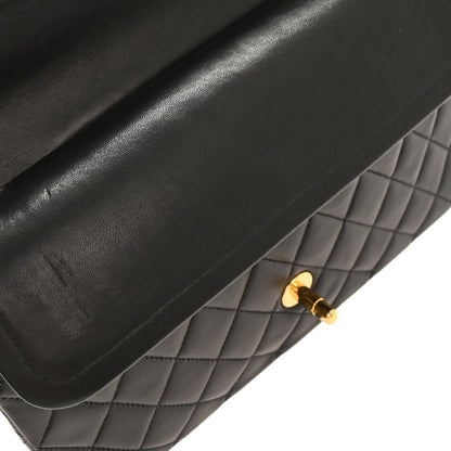 Chanel Black Lambskin Medium Classic Double Flap Shoulder Bag