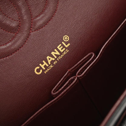 Chanel Black Lambskin Medium Classic Double Flap Shoulder Bag