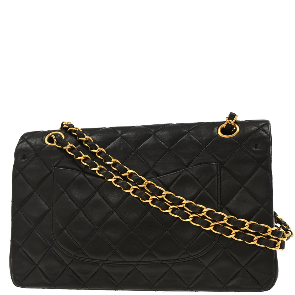 Chanel Black Lambskin Medium Classic Double Flap Shoulder Bag