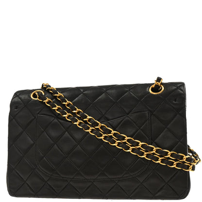 Chanel Black Lambskin Medium Classic Double Flap Shoulder Bag