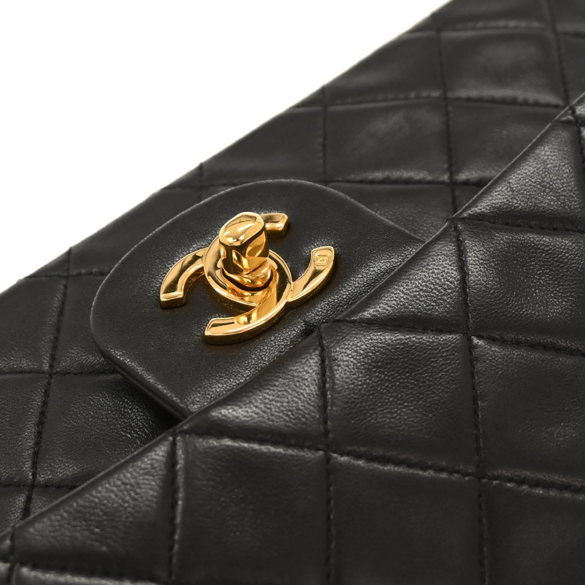 Chanel Black Lambskin Medium Classic Double Flap Shoulder Bag