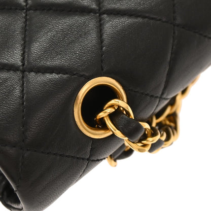 Chanel Black Lambskin Medium Classic Double Flap Shoulder Bag