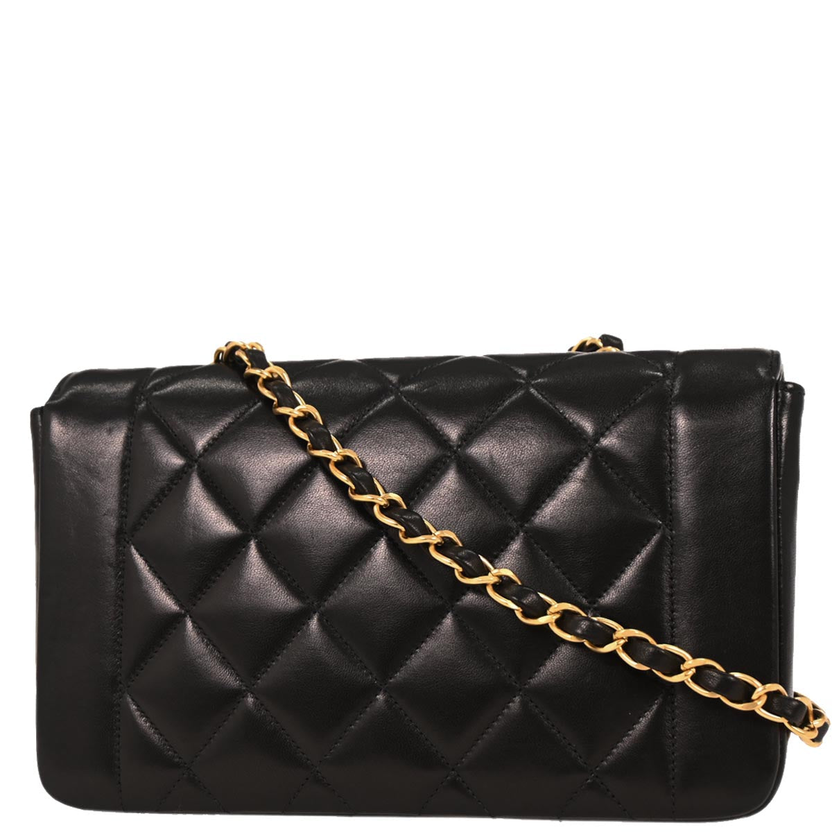 Chanel Black Lambskin Small Diana Shoulder Bag