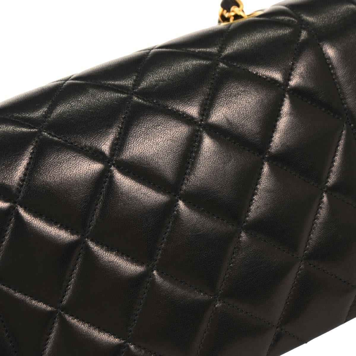 Chanel Black Lambskin Small Diana Shoulder Bag