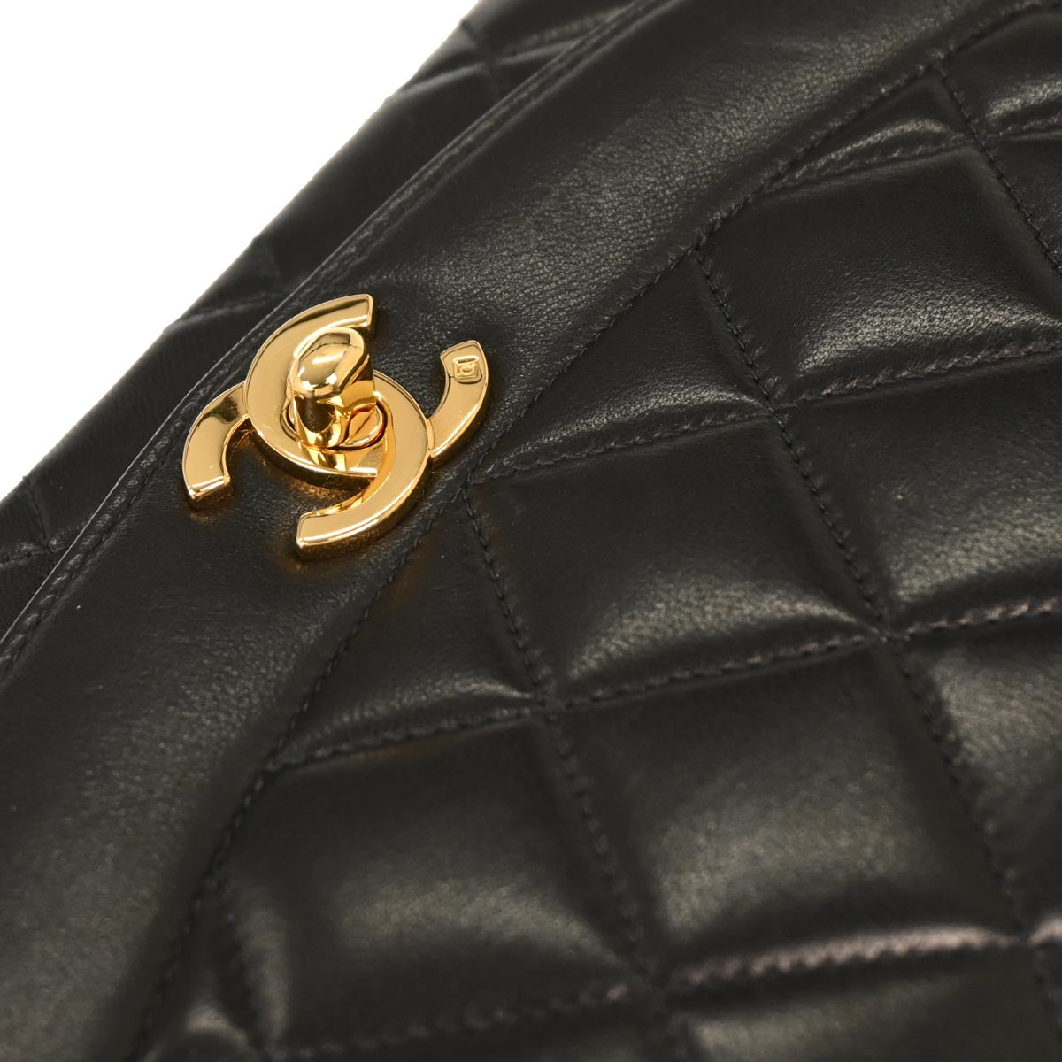 Chanel Black Lambskin Small Diana Shoulder Bag
