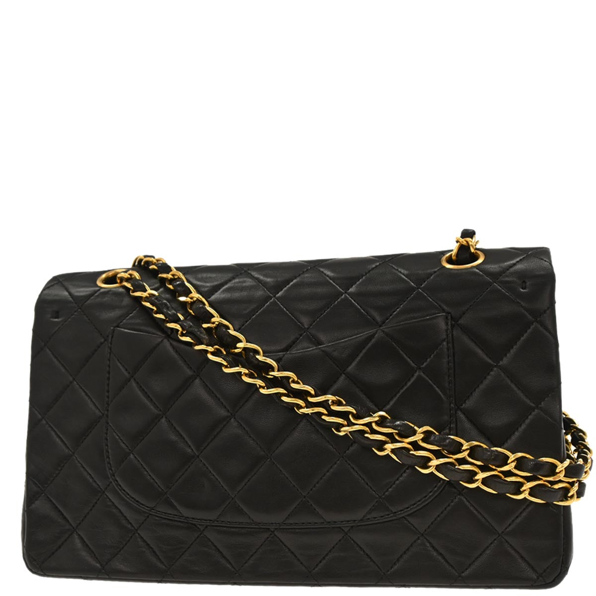 Chanel Black Lambskin Medium Classic Double Flap Shoulder Bag