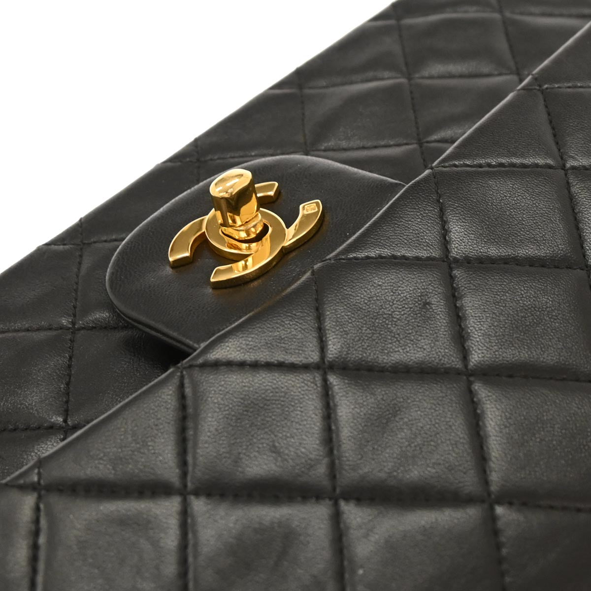 Chanel Black Lambskin Medium Classic Double Flap Shoulder Bag