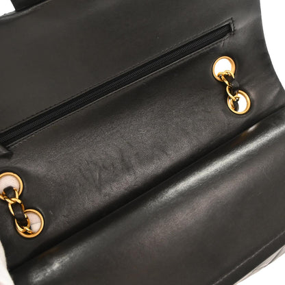 Chanel Black Lambskin Medium Classic Double Flap Shoulder Bag