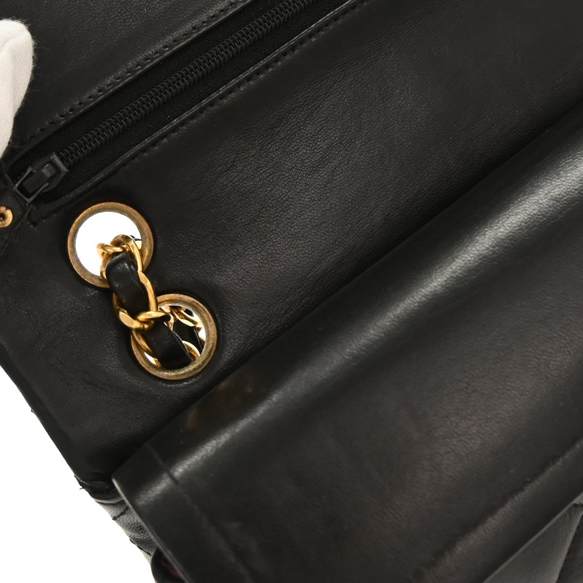 Chanel Black Lambskin Small Classic Double Flap Shoulder Bag