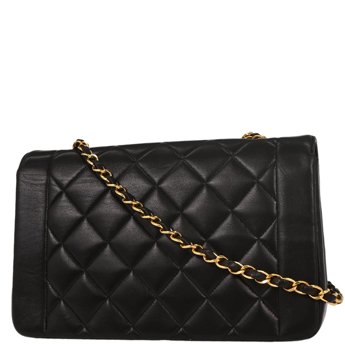 Chanel Black Lambskin Medium Diana Shoulder Bag