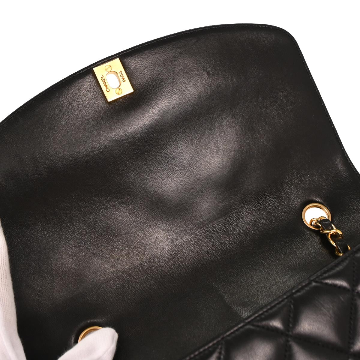 Chanel Black Lambskin Medium Diana Shoulder Bag